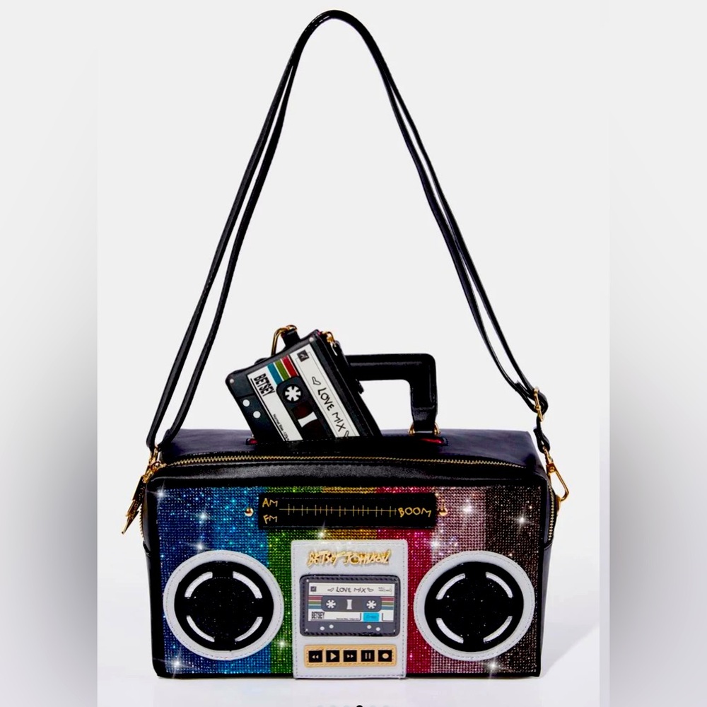 Retro Boombox Portable Speaker Bag - Black